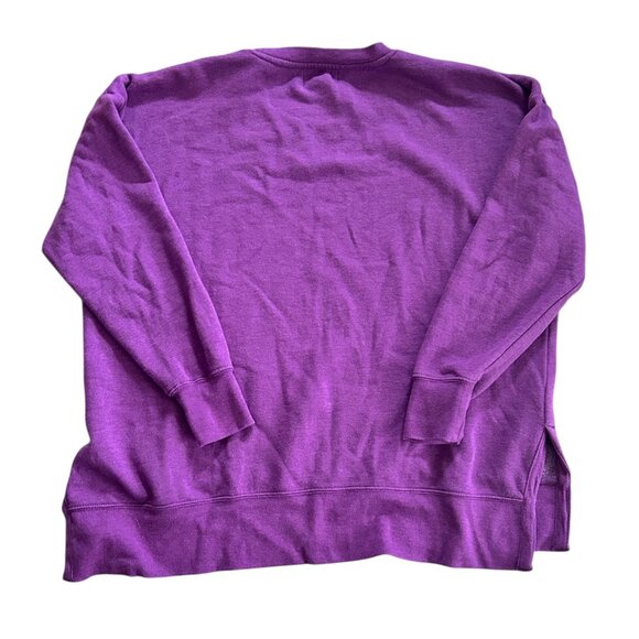 Kersh Purple Sweatshirt • Size L • Crew Neck Long Sleeve Cotton Blend Side Slits - Picture 2 of 4
